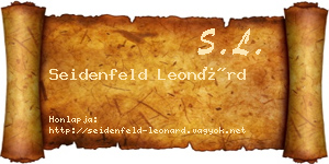 Seidenfeld Leonárd névjegykártya